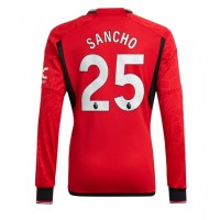 Camiseta Manchester United Jadon Sancho #25 Primera Equipación 2023-24 manga larga